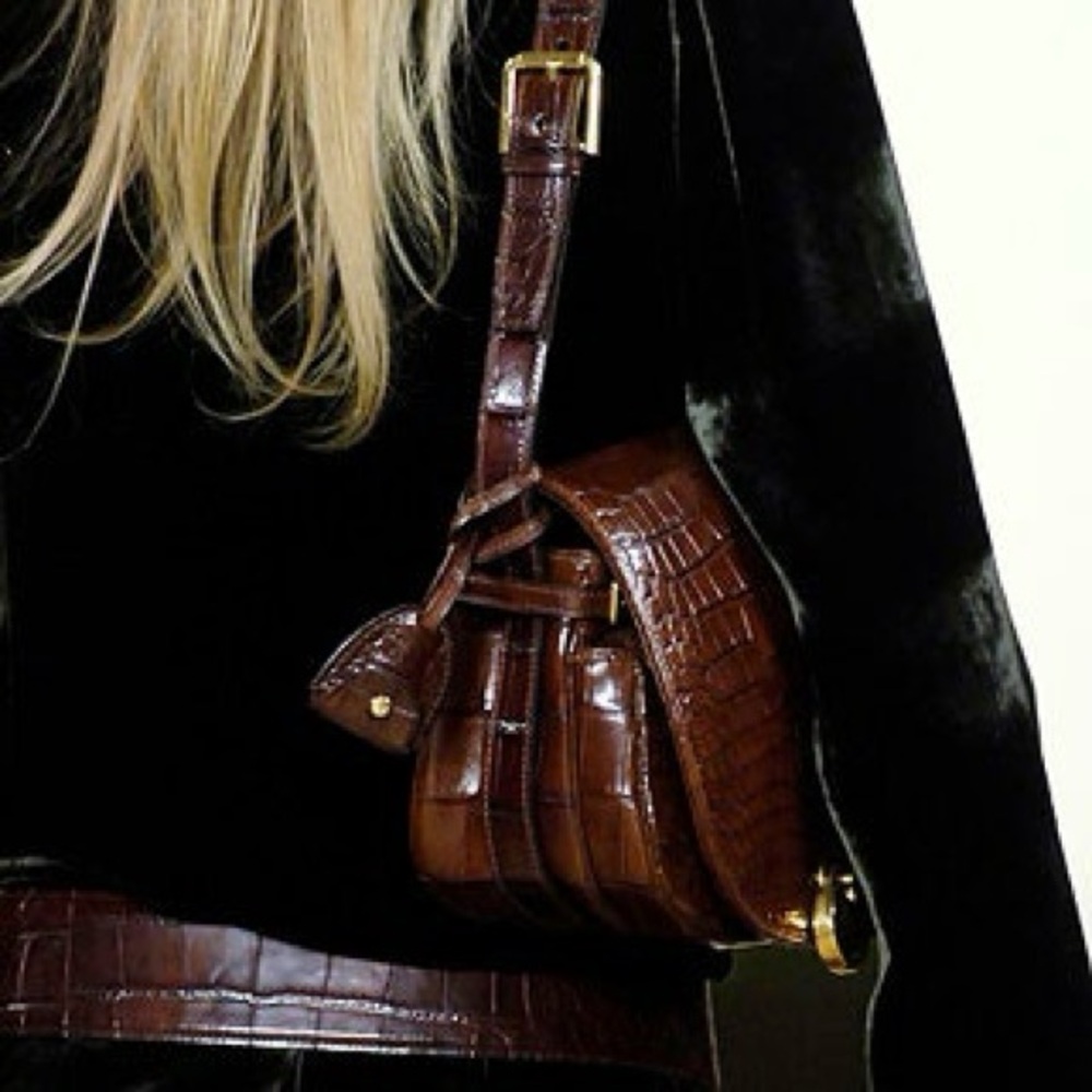 Ralph Lauren purple label exotic runway bag, vintage alligator leather crocodile